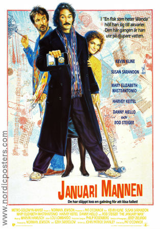 Januarimannen 1989 poster Kevin Kline Susan Sarandon Alan Rickman Pat O´Connor