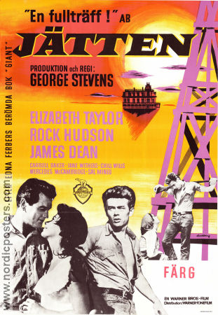 Jätten 1956 poster James Dean Rock Hudson Elizabeth Taylor George Stevens Text: Edna Ferber