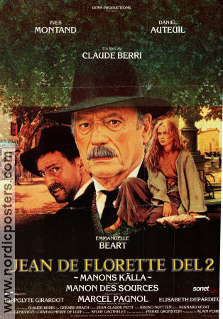 Jean de Florette 2 1986 poster Emmanuelle Béart Yves Montand Daniel Auteuil Claude Berri