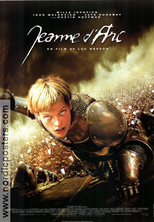 Jeanne d´Arc 1999 poster Milla Jovovich Faye Dunaway John Malkovich Dustin Hoffman Luc Besson