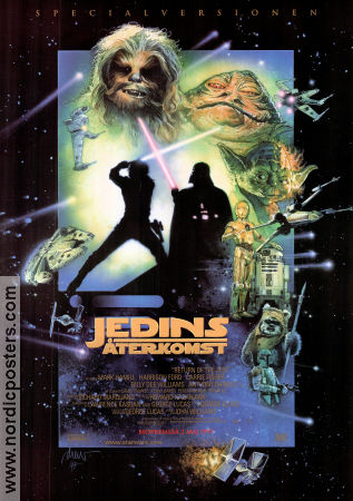 Jedins återkomst 1983 poster Mark Hamill Harrison Ford Carrie Fisher George Lucas Affischkonstnär: Drew Struzan