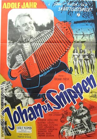 Johan på Snippen 1956 poster Adolf Jahr Charlie Norman Ragnar Frisk Instrument Motorcyklar