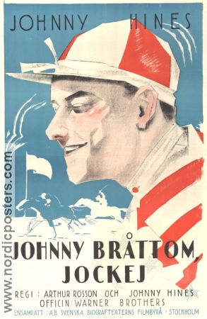 Johnny Bråttom jockej 1923 poster Johnny Hines Wyndham Standing Arthur Rosson