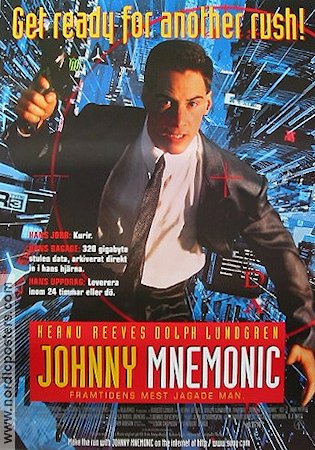 Johnny Mnemonic 1995 poster Keanu Reeves Robert Longo