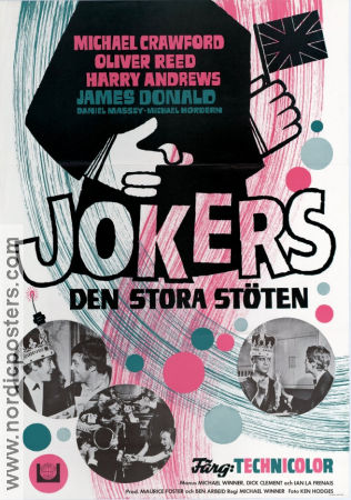 Jokers den stora stöten 1967 poster Michael Crawford Oliver Reed Michael Winner