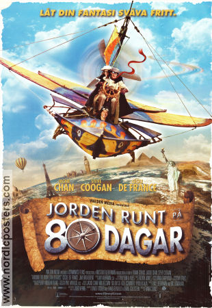 Jorden runt på 80 dagar 2004 poster Jackie Chan Steve Coogan Jim Broadbent Frank Coraci Resor Flyg