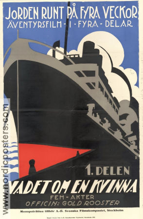 Jorden runt på fyra veckor 1919 poster Marguerite Courtot George B Seitz