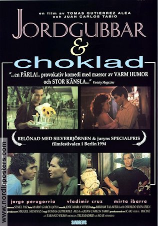 Jordgubbar och choklad 1992 poster Jorge Perugorria Tomas Gutierrez Alea Spanien