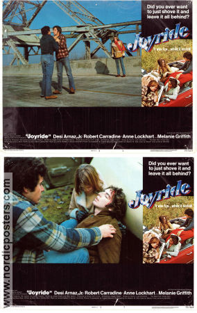 Joyride 1977 lobbykort Desi Arnaz Jr Robert Carradine Melanie Griffith Joseph Ruben Bilar och racing Poliser