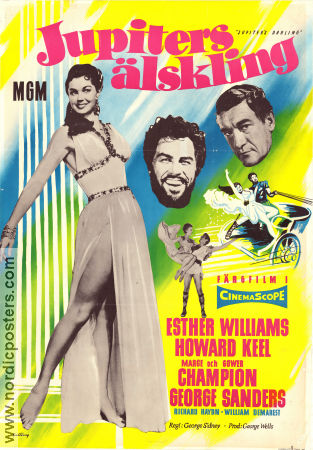 Jupiters älskling 1955 poster Esther Williams Howard Keel Marge Champion George Sidney Svärd och sandal