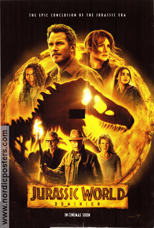 Jurassic World: Dominion 2022 poster Chris Pratt Bryce Dallas Howard Laura Dern Colin Trevorrow Dinosaurier och drakar