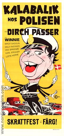 Kalabalik hos polisen 1969 poster Dirch Passer Winnie Mortensen Ove Sprogoe Carl Ottosen Danmark Poliser