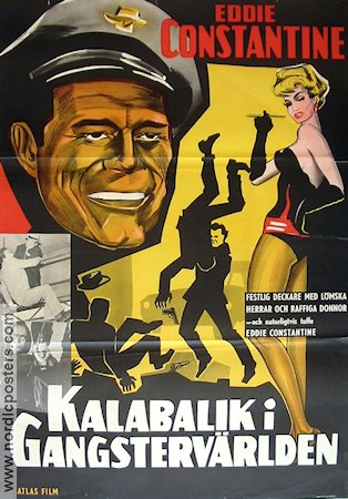 Kalabalik i gangstervärlden 1954 poster Eddie Constantine Damer