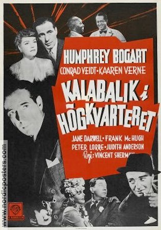 Kalabalik i högkvarteret 1942 poster Humphrey Bogart Conrad Veidt