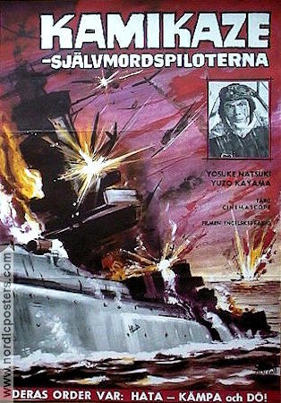 Kamikaze självmordspiloterna 1962 poster Toshiro Mifune Krig Asien