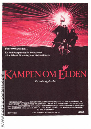 Kampen om elden 1981 poster Everett McGill Jean-Jacques Annaud Animerat