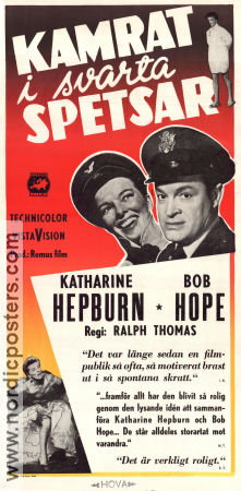 Kamrat i svarta spetsar 1956 poster Bob Hope Katharine Hepburn Ralph Thomas
