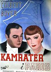 Kamrater i Paris 1938 poster Claudette Colbert Charles Boyer