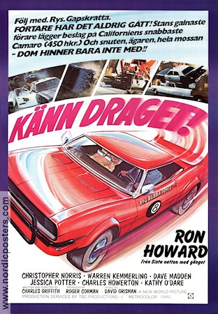 Känn draget! 1976 poster Ron Howard Christopher Norris Brad David Charles B Griffith Bilar och racing