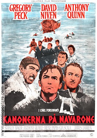 Kanonerna på Navarone 1961 poster Gregory Peck David Niven Anthony Quinn J Lee Thompson Text: Alistair Maclean Hitta mer: Nazi