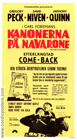 Kanonerna på Navarone 1961 poster Gregory Peck David Niven Anthony Quinn J Lee Thompson Text: Alistair Maclean Hitta mer: Nazi