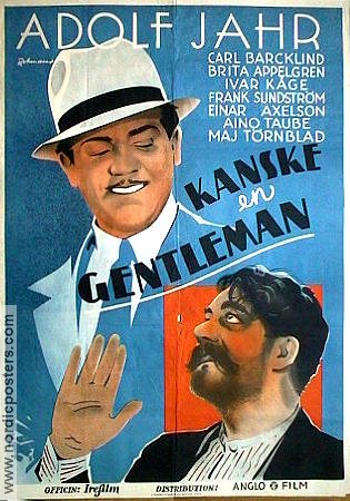 Kanske en gentleman 1935 poster Adolf Jahr Eric Rohman art