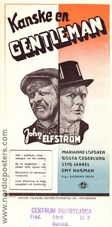 Kanske en gentleman 1950 poster John Elfström Stig Järrel Marianne Löfgren Ragnar Frisk