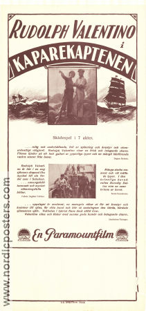 Kaparekaptenen 1922 poster Dorothy Dalton Rudolph Valentino Charles Brinley George Melford Hitta mer: Silent Movie Skepp och båtar