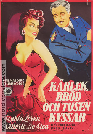 Kärlek bröd och tusen kyssar 1953 poster Sophia Loren Vittorio De Sica