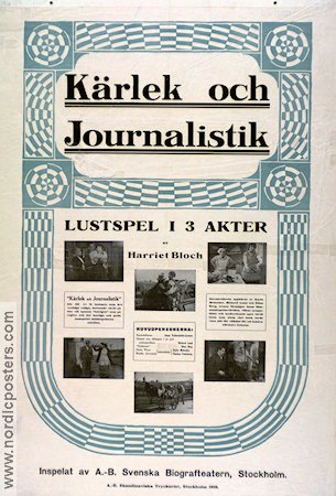 Kärlek och journalistik 1916 poster Harriet Bloch