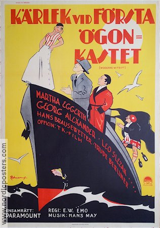 Kärlek vid första ögonkastet 1932 poster Martha Eggerth Georg Alexander E EW Emo Skepp och båtar
