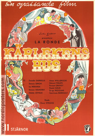 Kärlekens hus 1950 poster Anton Walbrook Simone Signoret Serge Reggiani Max Ophüls