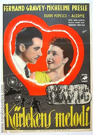 Kärlekens melodi 1940 poster Fernand Gravey Micheline Presle
