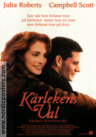 Kärlekens val 1991 poster Julia Roberts Campbell Scott Vincent D´Onofrio Joel Schumacher