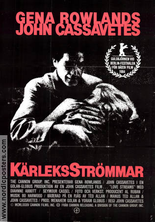 Kärleksströmmar 1984 poster Gena Rowlands Diahnne Abbott Seymour Cassel John Cassavetes