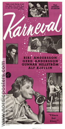 Karneval 1961 poster Bibi Andersson Gerd Andersson Gunnar Hellström Lennart Olsson Balett Telefoner