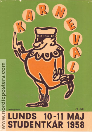 Karneval Lunds studentkår 1958 affisch Lundakarnevalen Hitta mer: Skåne