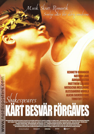 Kärt besvär förgäves 2000 poster Alessandro Nivola Alicia Silverstone Natascha McElhone Kenneth Branagh Text: William Shakespeare Musikaler