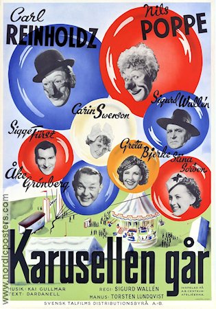 Karusellen går 1940 poster Nils Poppe Carl Reinholdz