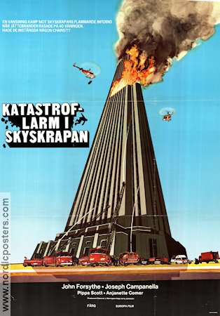 Katastroflarm i skyskrapan 1974 poster John Forsythe Joseph Campanella Lynn Carlin Jerry Jameson Från TV