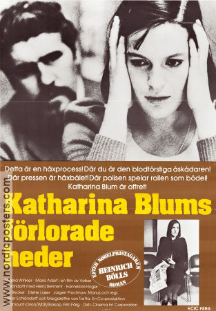 Katharina Blums förlorade heder 1975 poster Angela Winkler Mario Adorf Dieter Laser Volker Schlöndorff Text: Heinrich Böll