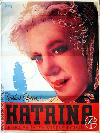 Katrina 1943 poster Märta Ekström Gustaf Edgren Eric Rohman art Skepp och båtar