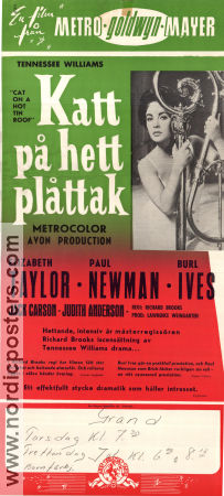 Katt på hett plåttak 1958 poster Elizabeth Taylor Paul Newman Burl Ives Richard Brooks