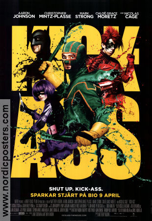 Kick-Ass 2010 poster Aaron Taylor-Johnson Nicolas Cage Chloe Grace Moretz Matthew Vaughn