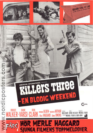Killers Three 1968 poster Robert Walker Diane Varsi Dick Clark Bruce Kessler Vapen