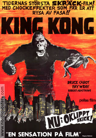 King Kong 1933 poster Bruce Cabot Fay Wray Robert Armstrong Merian C Cooper