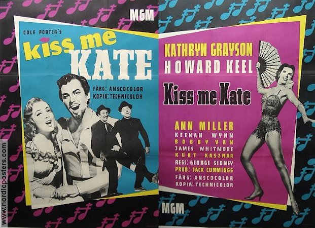 Kiss Me Kate 1954 poster Kathryn Grayson Howard Keel Ann Miller Musikaler