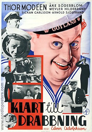 Klart till drabbning 1937 poster Thor Modéen Åke Söderblom Sickan Carlsson