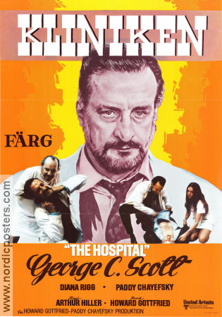 Kliniken 1971 poster George C Scott Diana Rigg Barnard Hughes Arthur Hiller Medicin och sjukhus