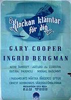 Klockan klämtar för dig 1943 poster Gary Cooper Ingrid Bergman Akim Tamiroff Sam Wood Text: Ernest Hemingway